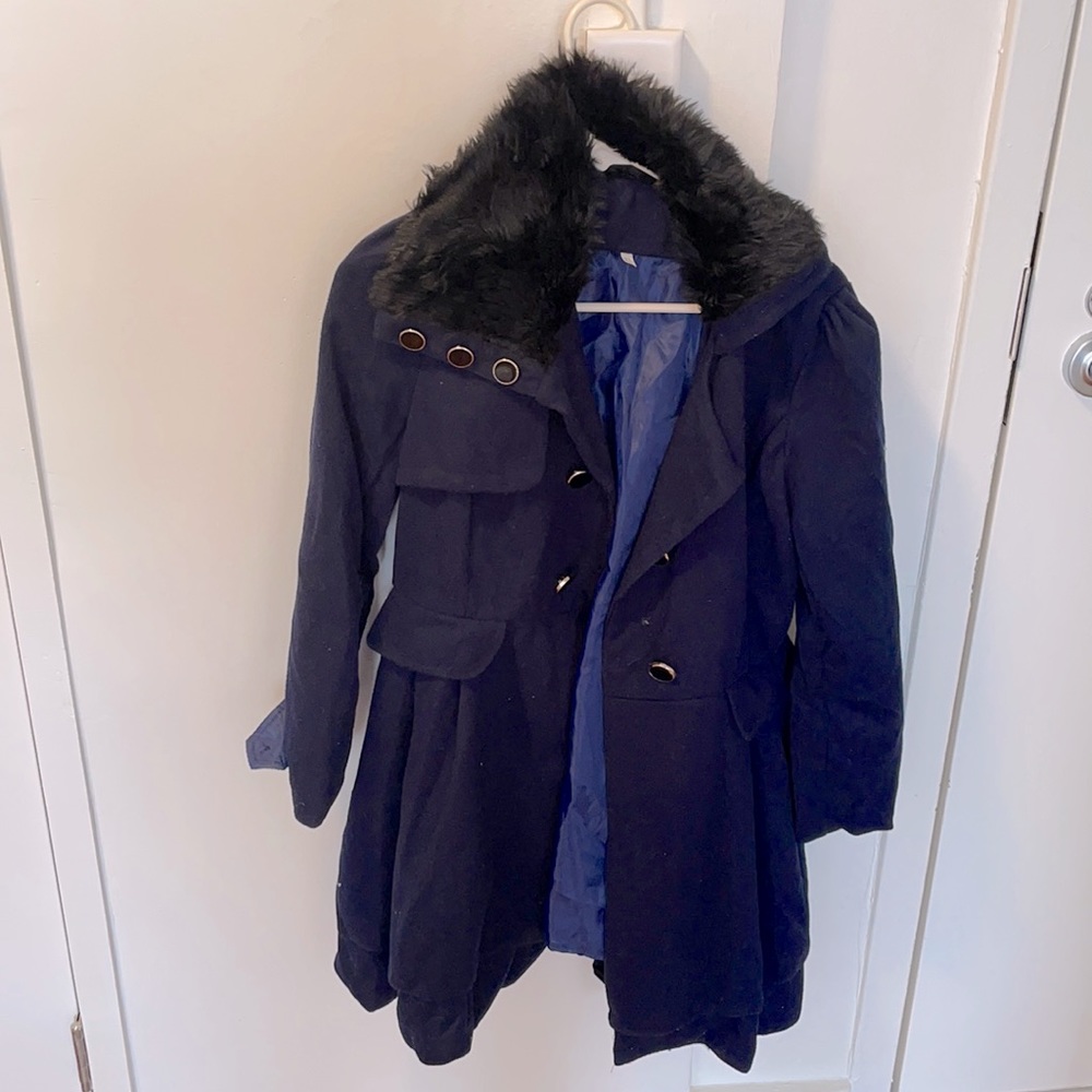 Navy Blue (never worn) peacoat ✨